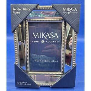 Mikasa Beaded Mirror Picture Frame for 4x6 Photo NEW